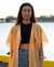 Pop-Up Mākeke - Kini Zamora - Silversword Long Cover-Up & Side Slits - Yellow - Front View