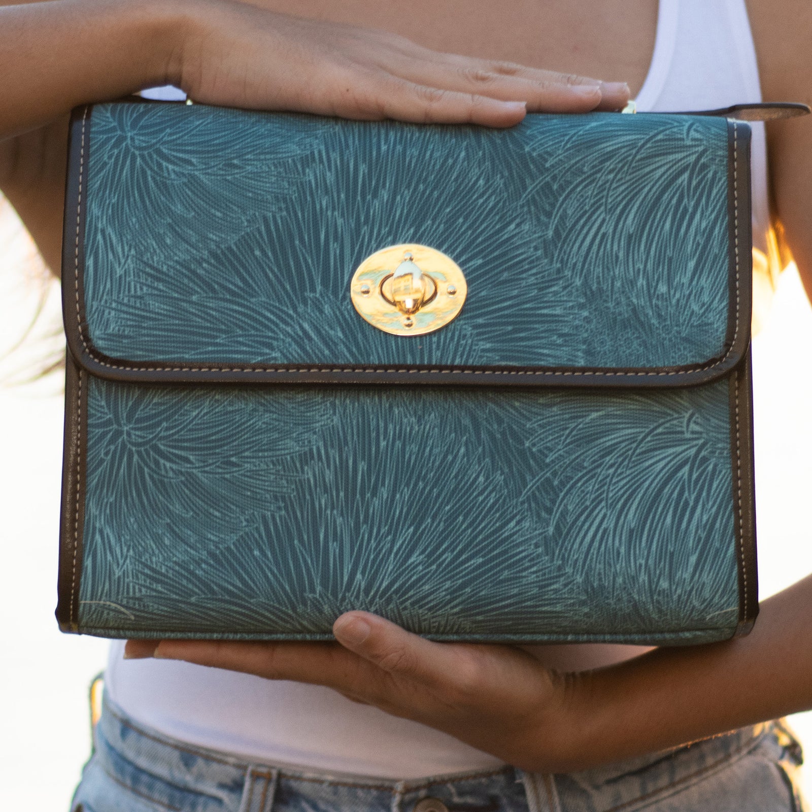 Pop-Up Mākeke - Kini Zamora - Silversword Pochette Bag - Blue - Front View