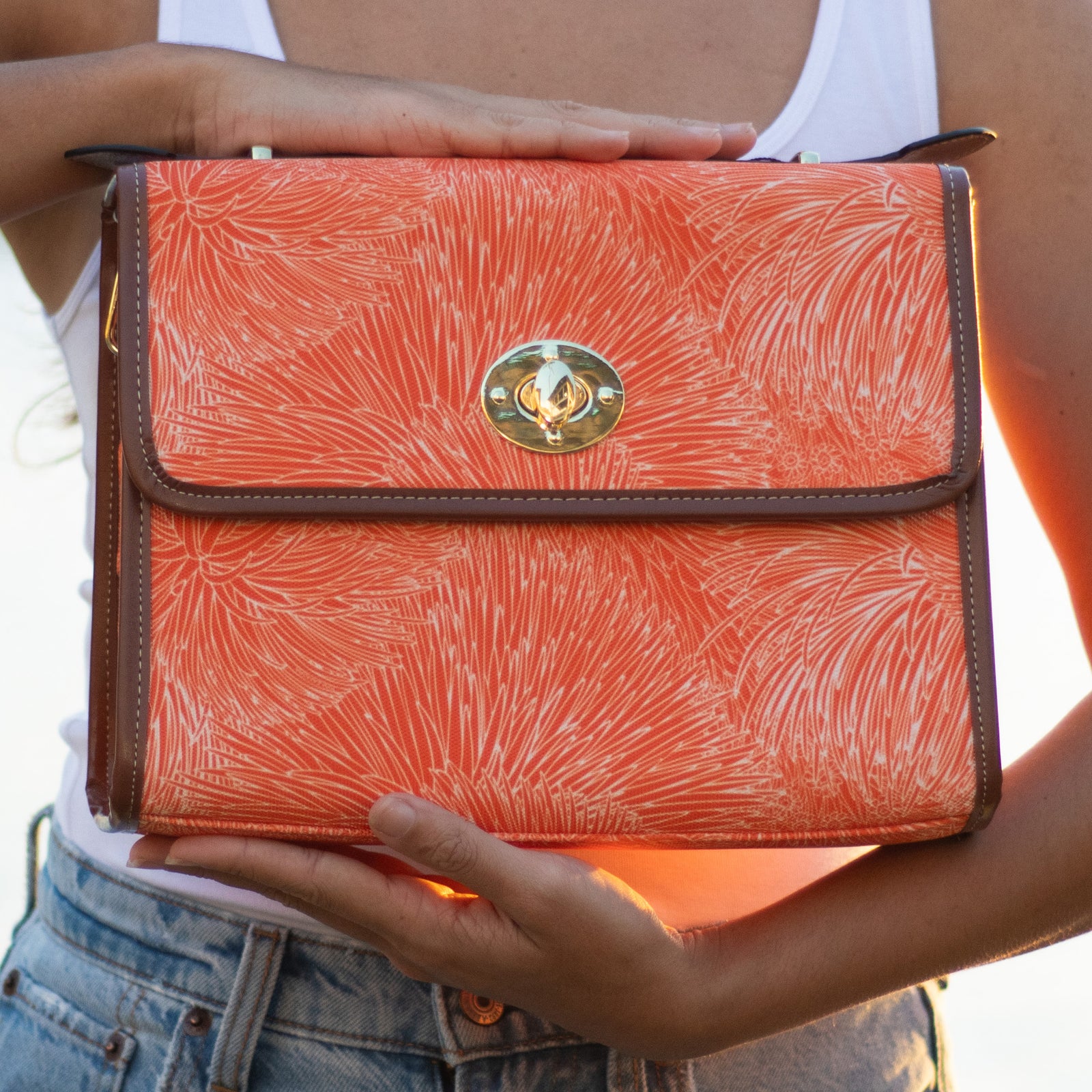 Pop-Up Mākeke - Kini Zamora - Silversword Pochette Bag - Red - Front View