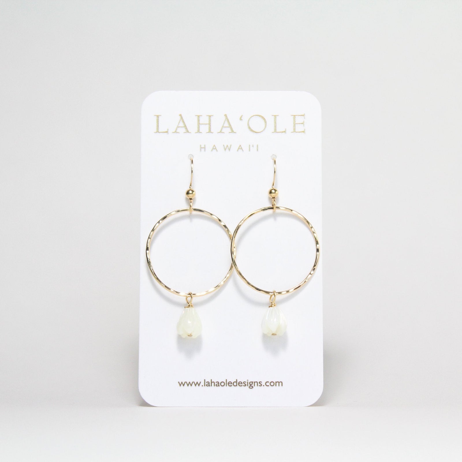 Pop-Up Mākeke - Laha'ole Designs - Pīkake 14k Gold-Fill Hoop Earrings - Medium