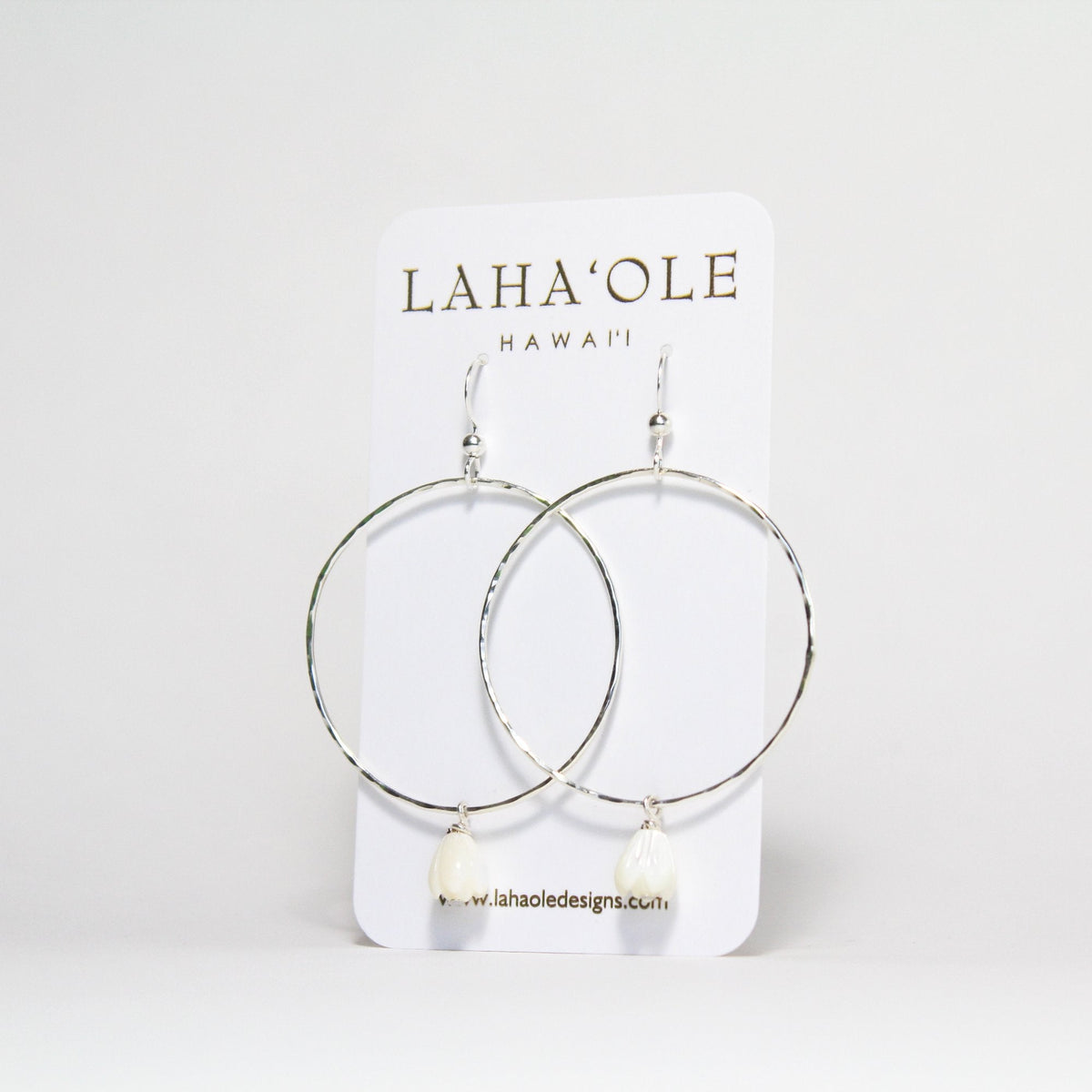 Pop-Up Mākeke - Laha'ole Designs - Pīkake Sterling Silver Hoop Earrings - Large