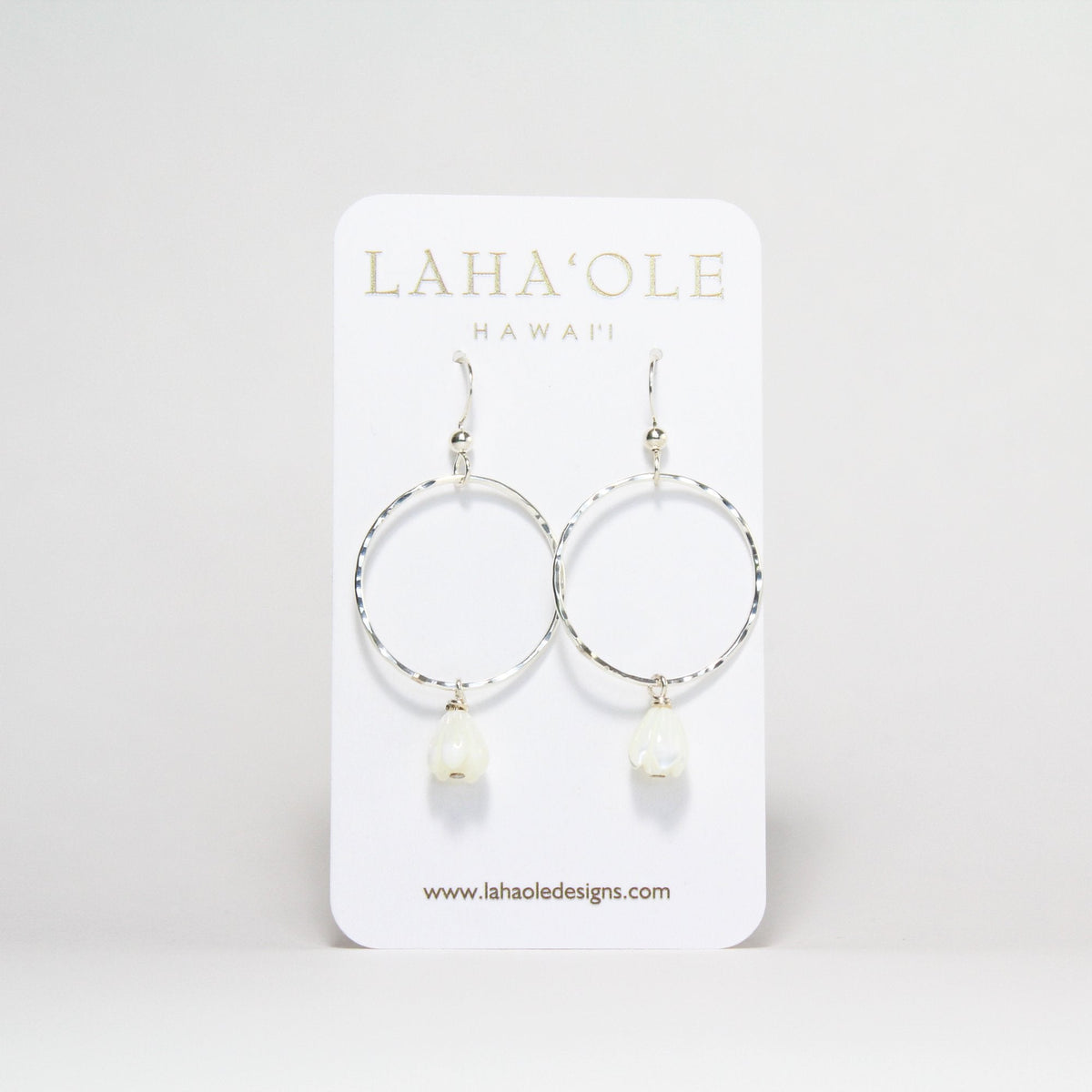 Pop-Up Mākeke - Laha'ole Designs - Pīkake Sterling Silver Hoop Earrings - Small