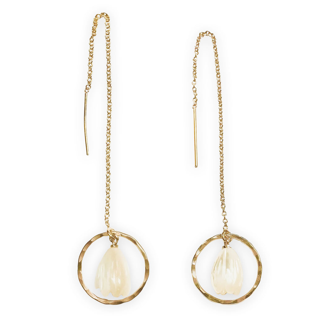 Pop-Up Mākeke - Laha'ole Designs - Pīkake Threader 14k Gold Fill Earrings