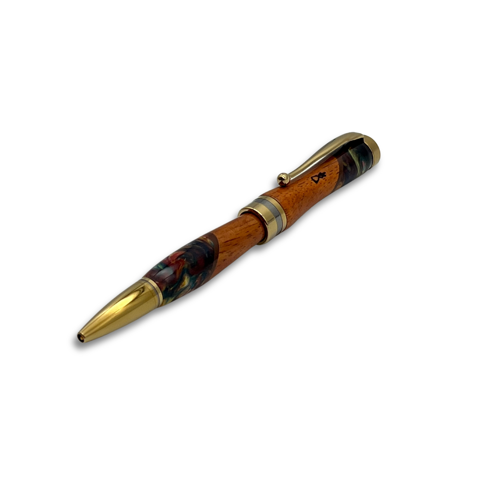 Pop-Up Mākeke - Lau Lau Woodworks - Designer Americana Ballpoint Pen - Style #1 - Front View