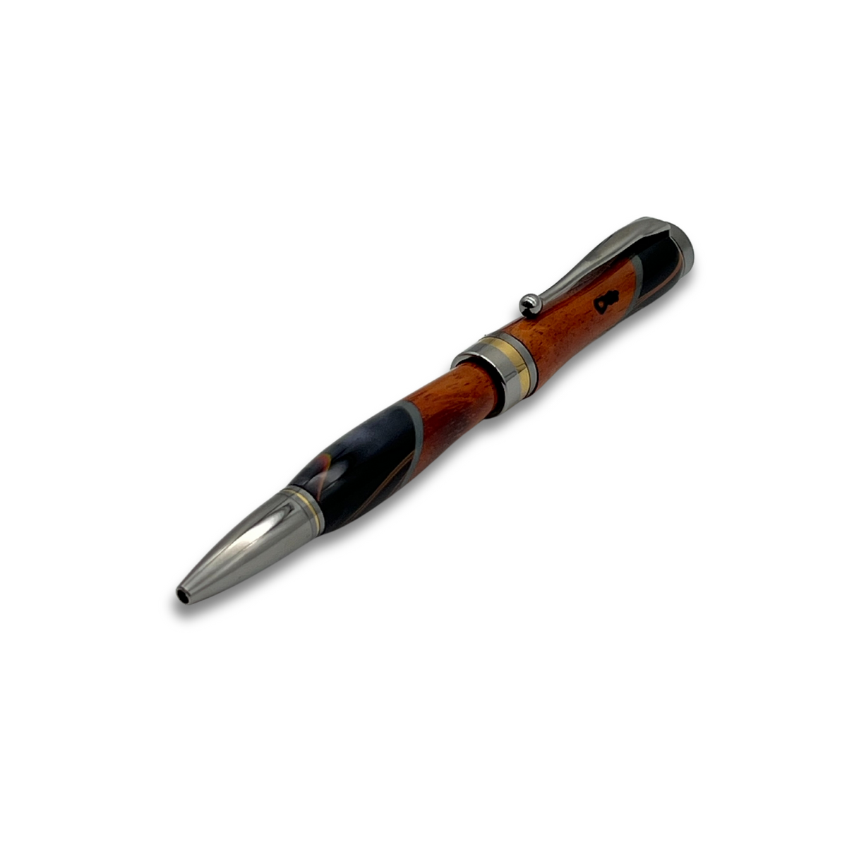 Pop-Up Mākeke - Lau Lau Woodworks - Designer Americana Ballpoint Pen - Style #3 - Front View