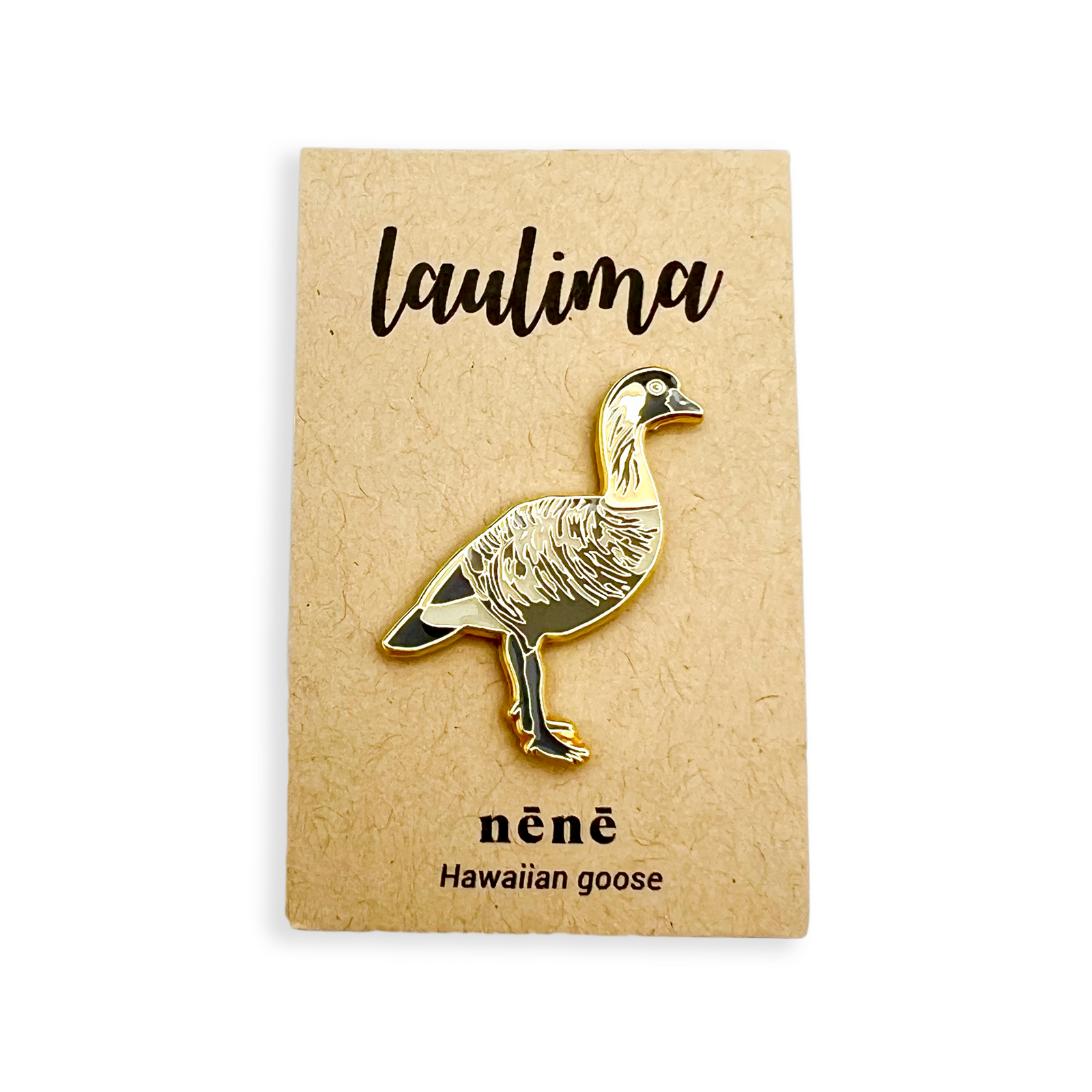 Pop-Up Mākeke - Laulima Hawai'i - Enamel Pin - Nēnē Makua - Front View