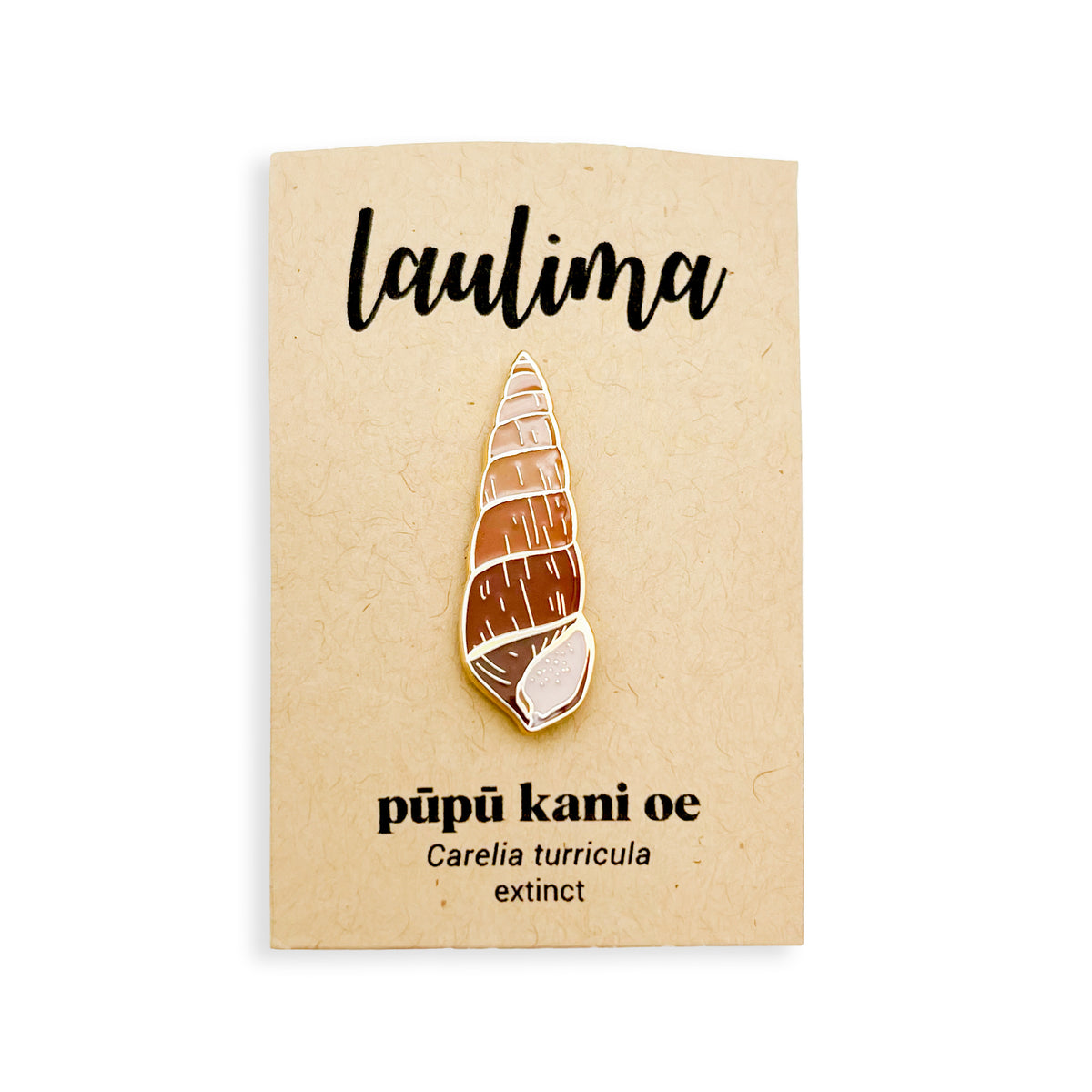 Pop-Up Mākeke - Laulima Hawai&#39;i - Enamel Pin - Pūpū Kani Oe - Front View