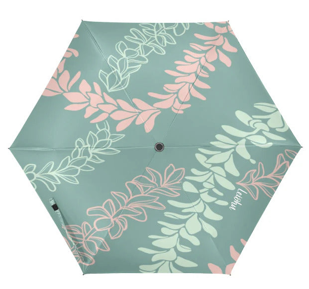 Pop-Up Mākeke - Lei&#39;ohu Designs - Compact Umbrella - Groovy Pua Melia