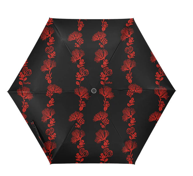 Pop-Up Mākeke - Lei'ohu Designs - Compact Umbrella - Ulaula