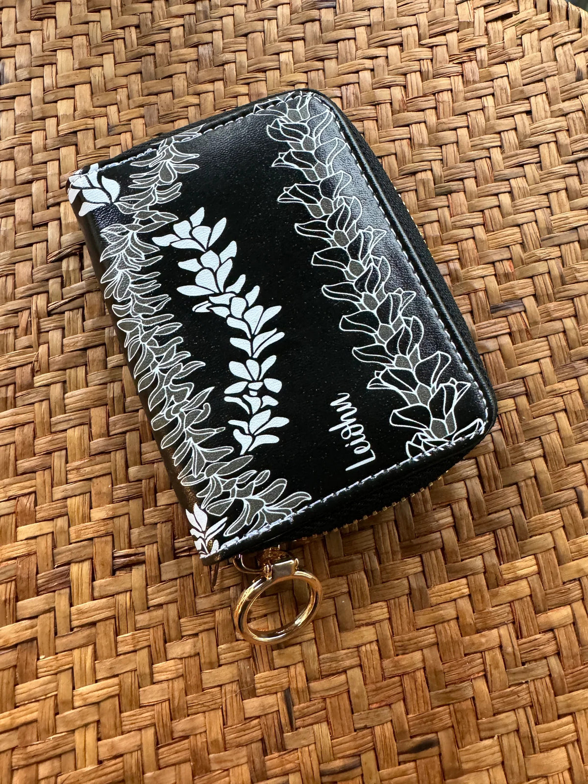 Pop-Up Mākeke - Lei&#39;ohu Designs - Mini Wallet - Forever Lei &#39;Ele&#39;Ele - Front View