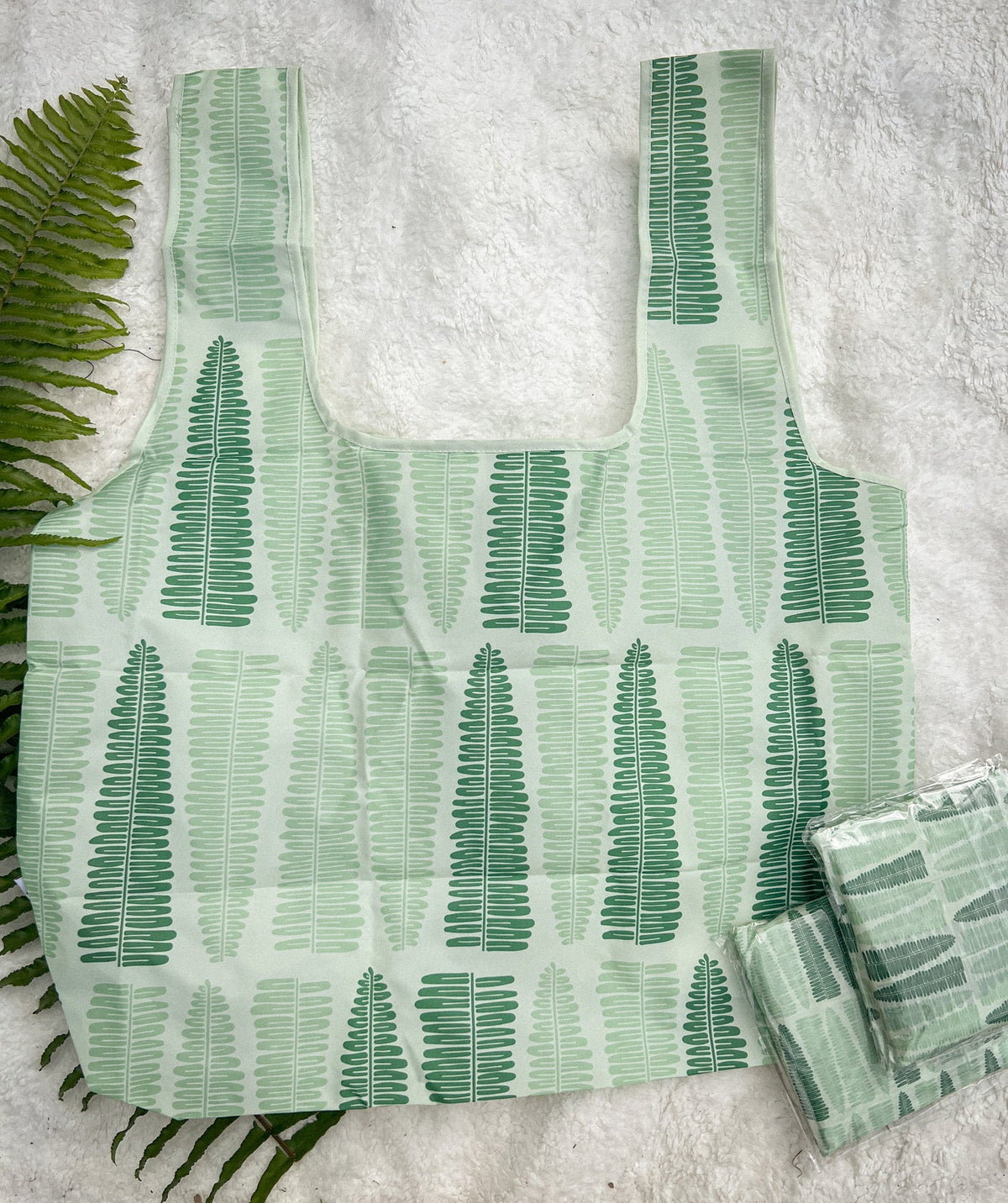 Pop-Up Mākeke - Lei&#39;ohu Designs - Reusable Grocery Bag - Kupukupu Fern