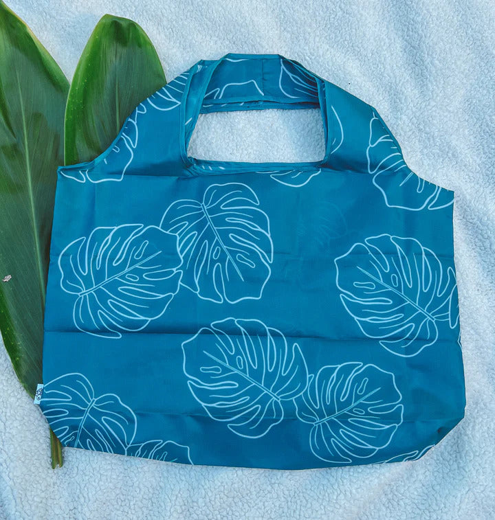 Pop-Up Mākeke - Lei'ohu Designs - Reusable Grocery Bag - Monstera