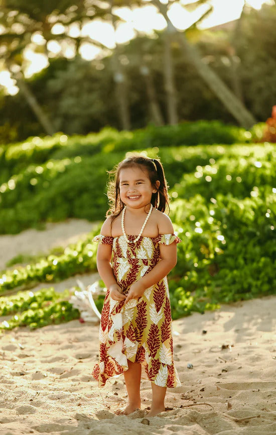 Pop-Up Mākeke - Lexbreezy Hawai&#39;i - Muumuu Keiki Off-Shoulder Dress