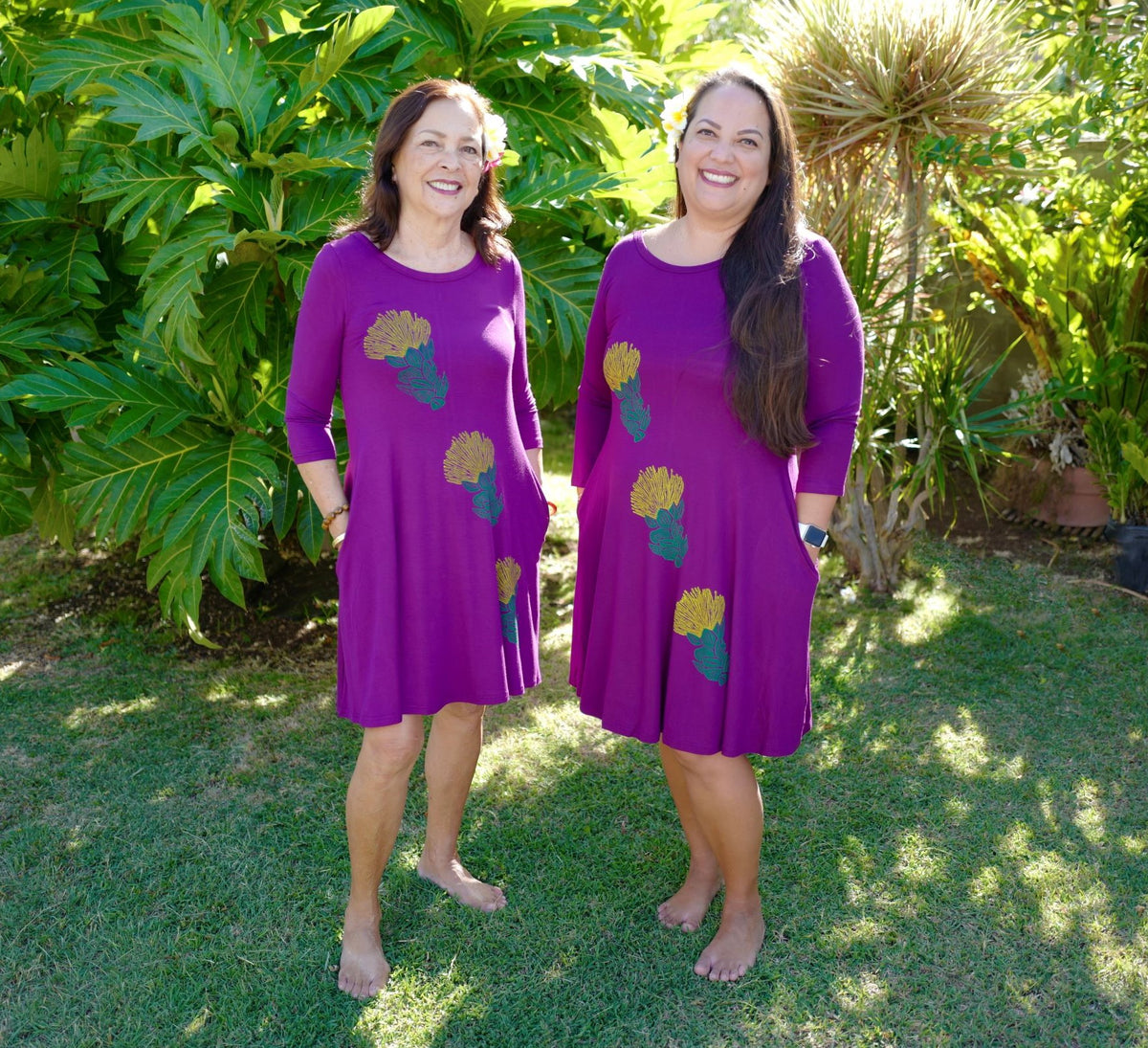 Pop-Up Mākeke - Limahana - Lehua Mamo Knee Length Dress