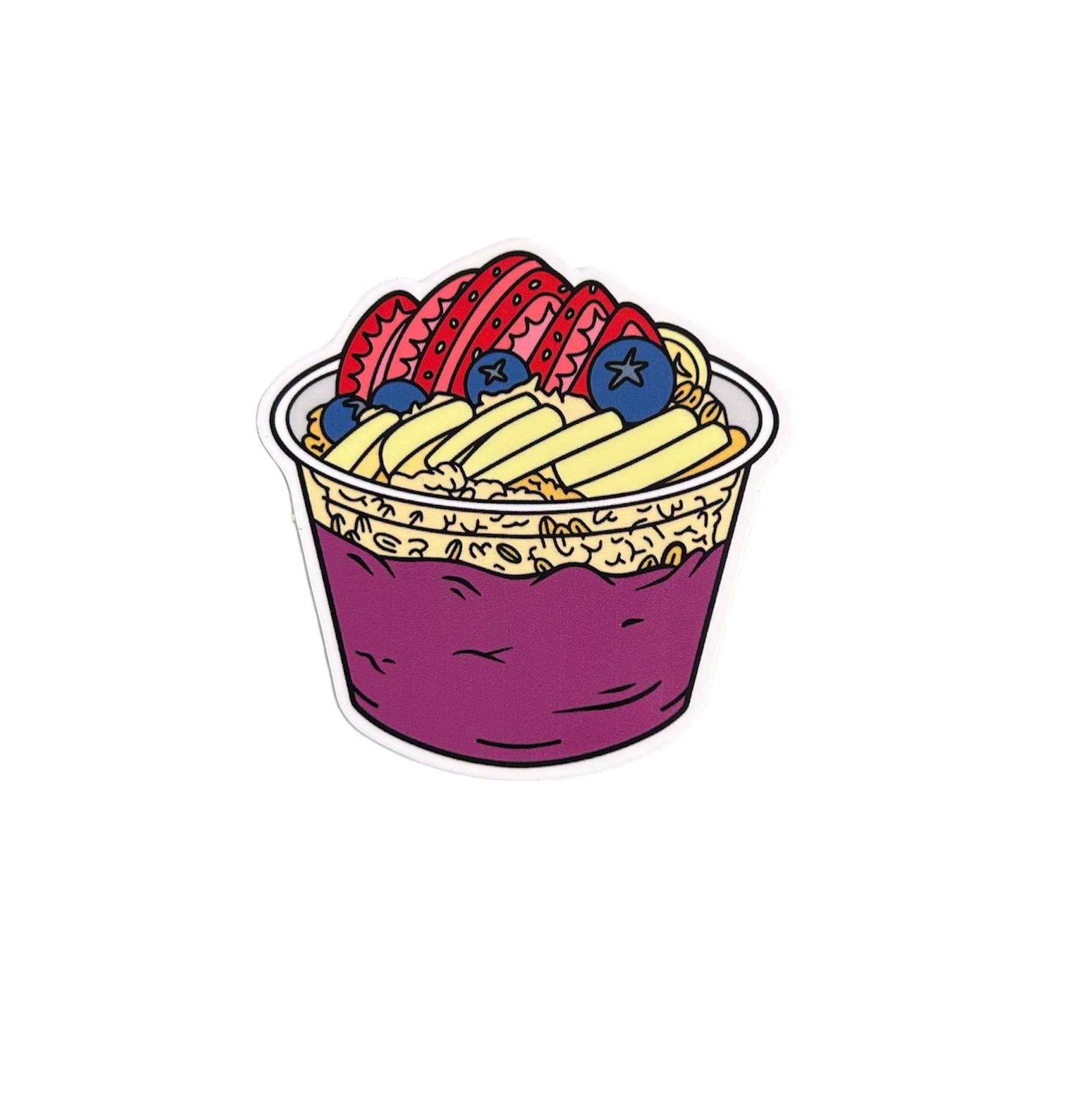 Pop-Up Mākeke - Mahea Leah - Acai Bowl Sticker - Front View