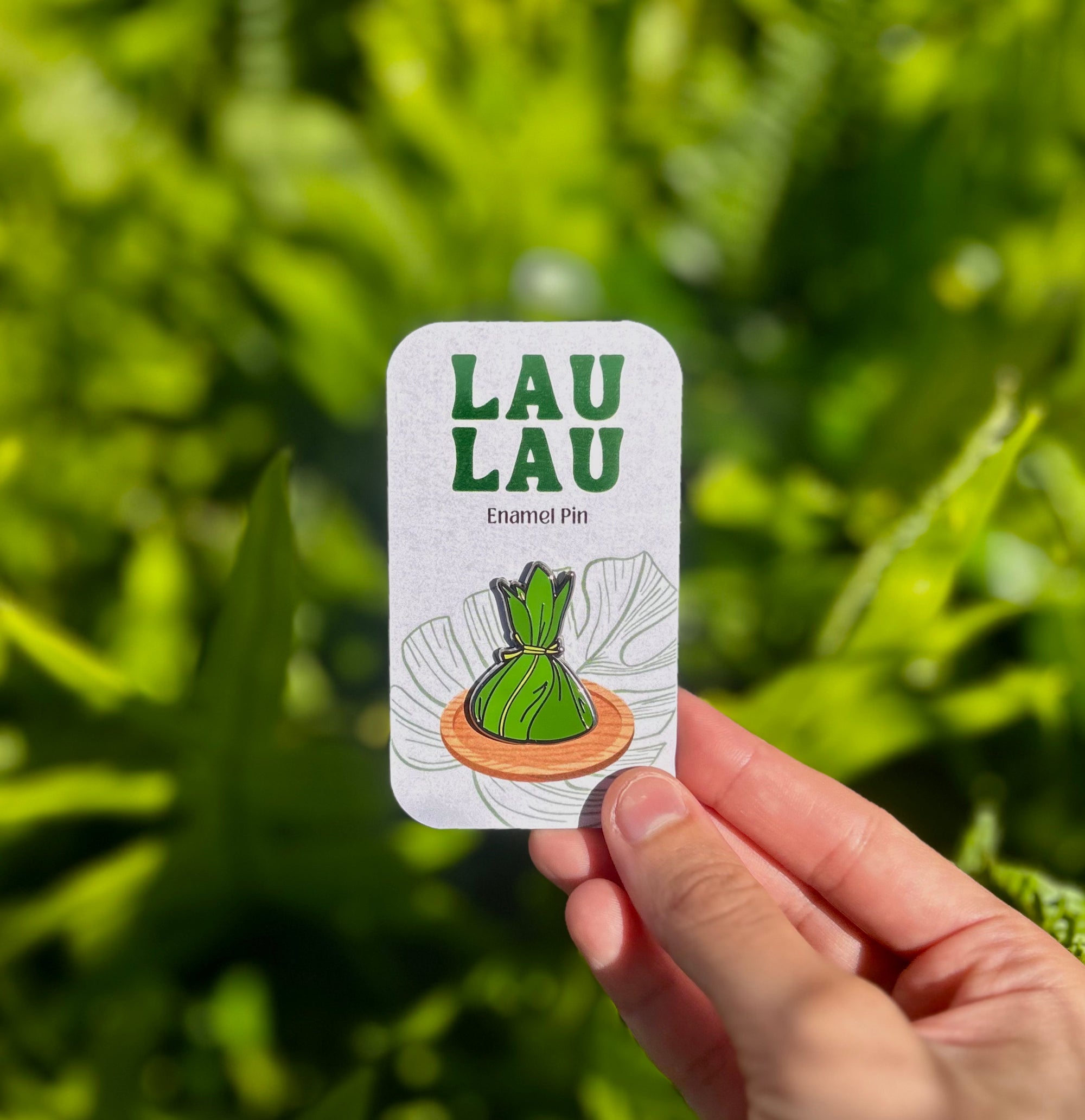 Pop-Up Mākeke - Mahea Leah - Lau Lau Enamel Pin - Front View