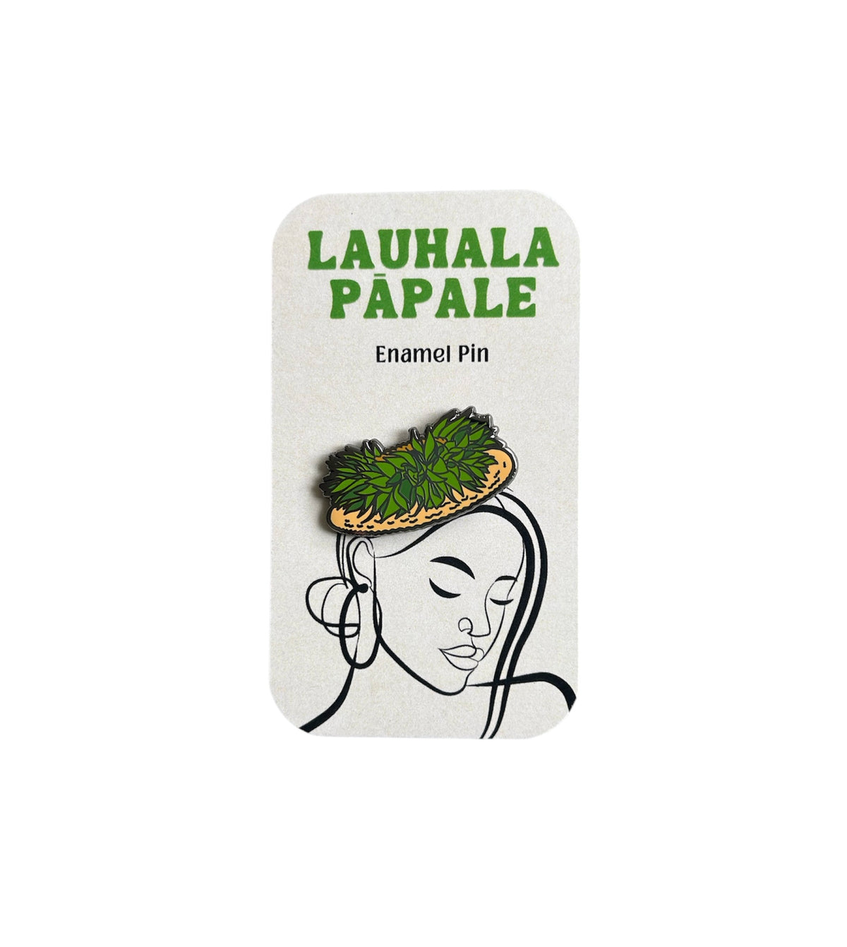 Pop-Up Mākeke - Mahea Leah - Lauhala Papale Enamel Pin - Front View