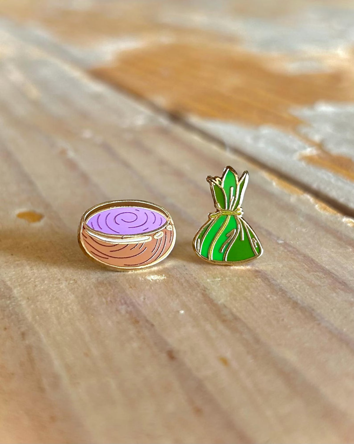 Pop-Up Mākeke - Mahea Leah - "Ono" Mini Bundle Enamel Pins - Front View