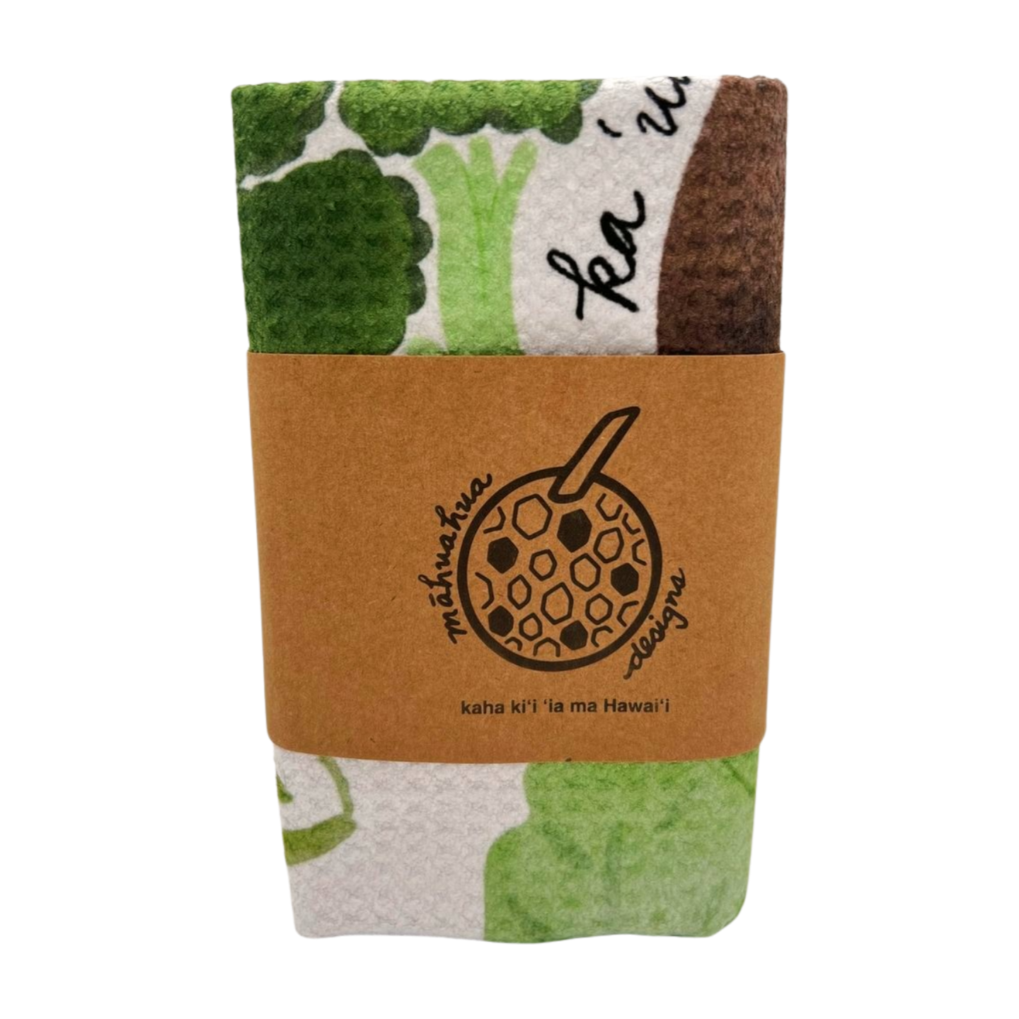 Lauʻai / Vegetables Dish Towel - White