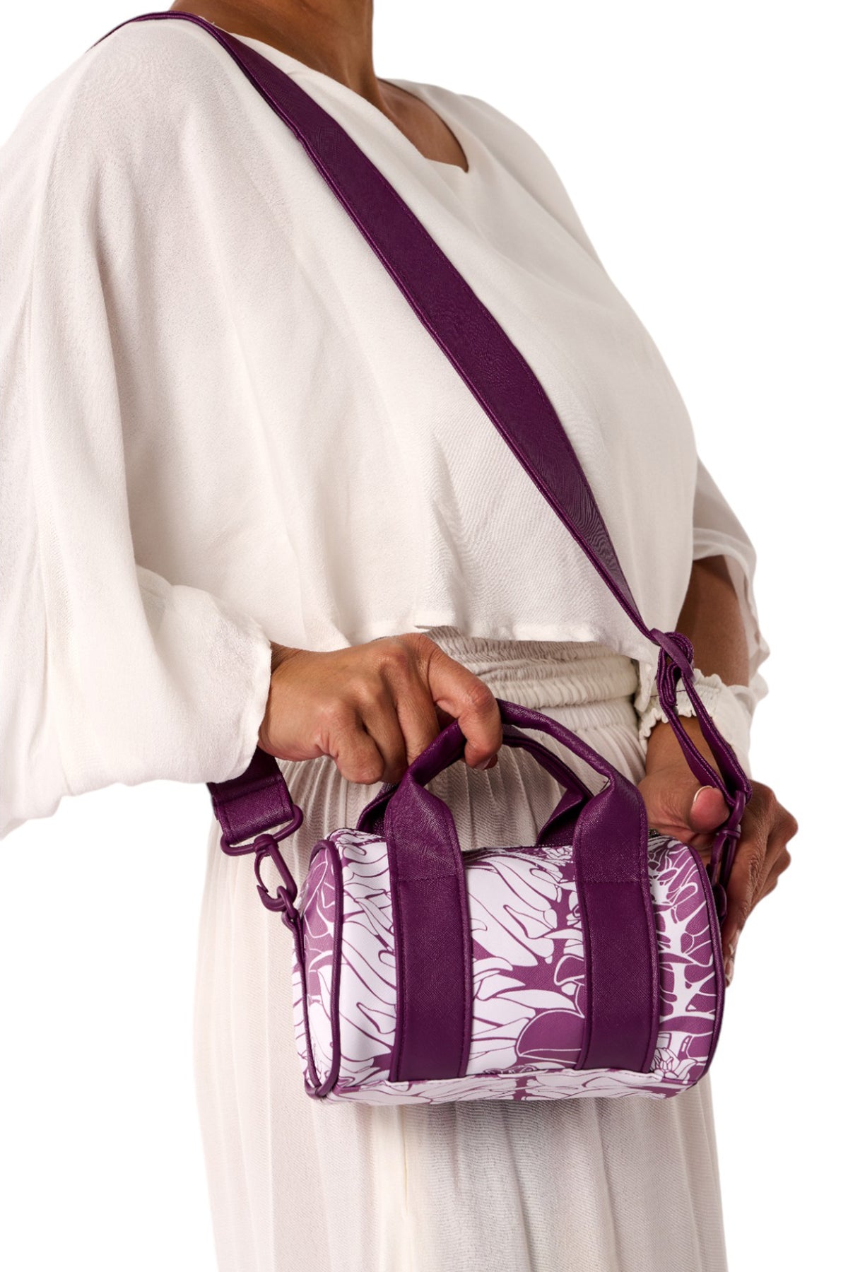 Baby Duffle Bag - Liko in Argyle Purple &amp; Brilliant White