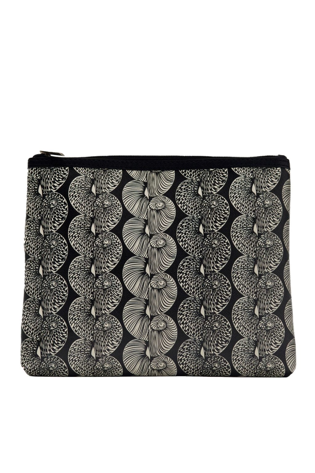 Flat Zip Pouch - Lei Kupeʻe in Silver Gray/Tape Shoe