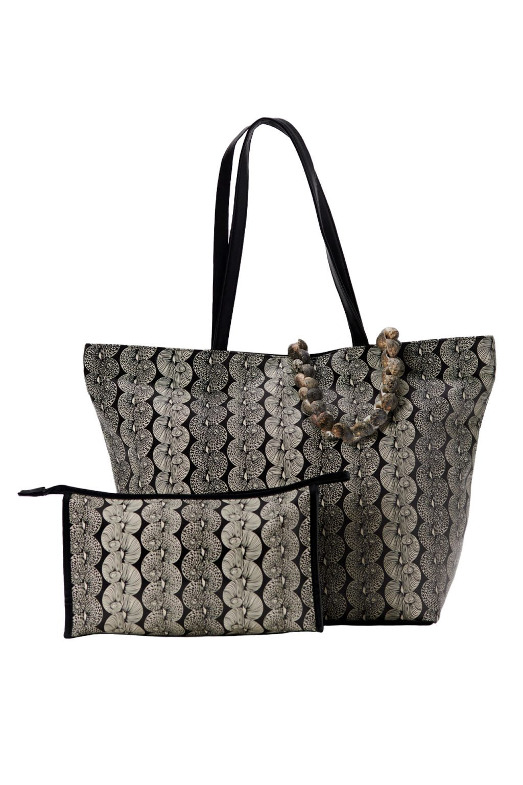 Wailani Tote - Lei Kupeʻe in Silver Gray/Tape Shoe