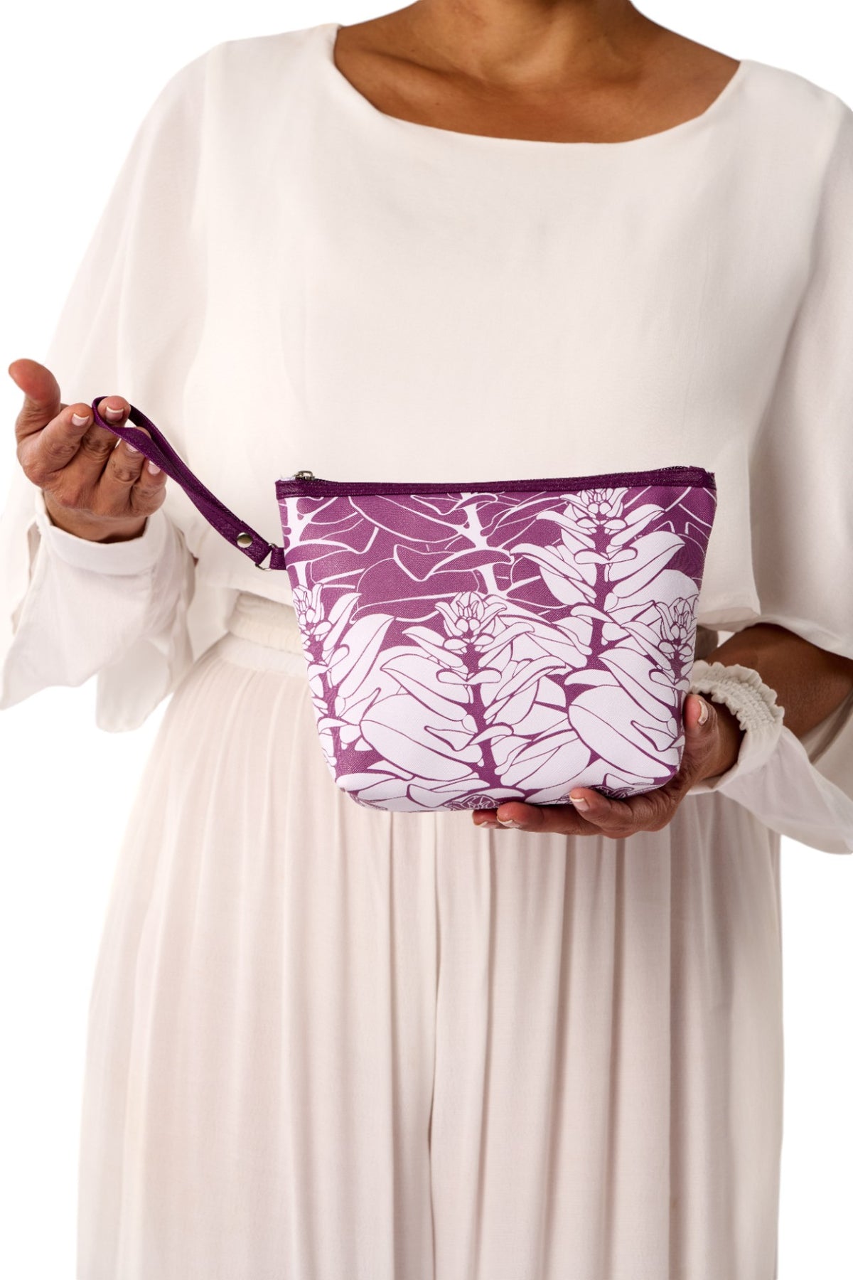 Zip Pouch - Liko in Argyle Purple &amp; Brilliant White