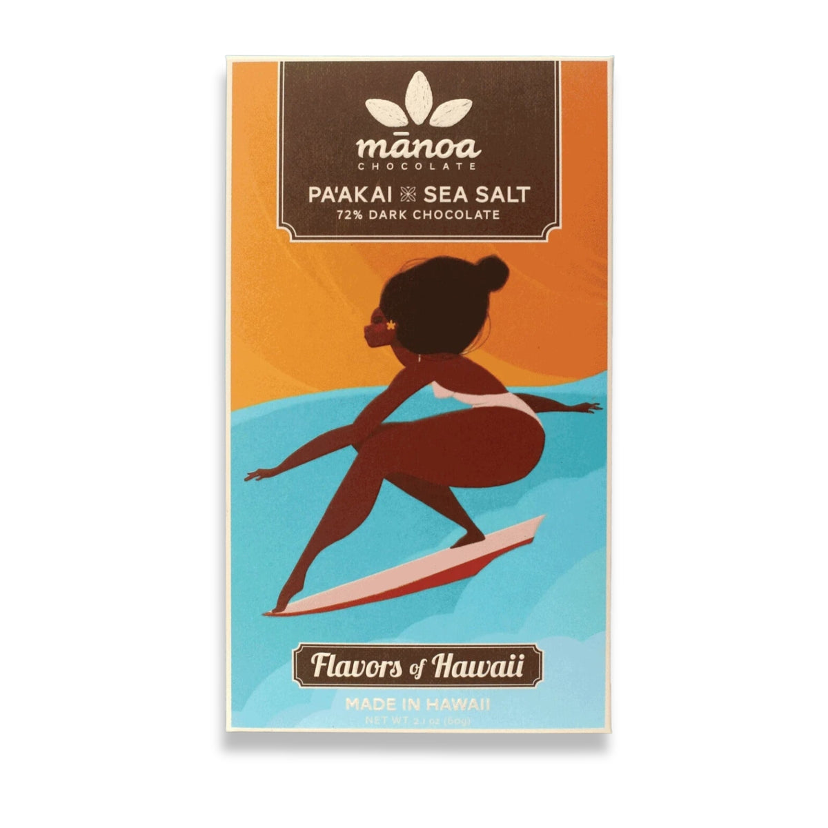 Pop-Up Mākeke - Manoa Chocolate - Pa&#39;akai x Sea Salt Dark Milk Chocolate Bar - Front View