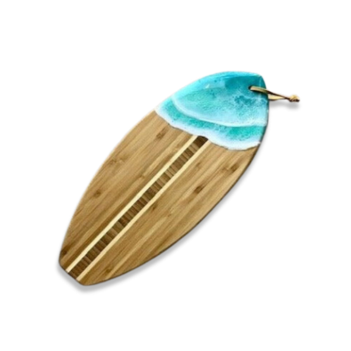 Pop-Up Mākeke - Marr Artworks - Bamboo Surfboard Serving Board - Aqua