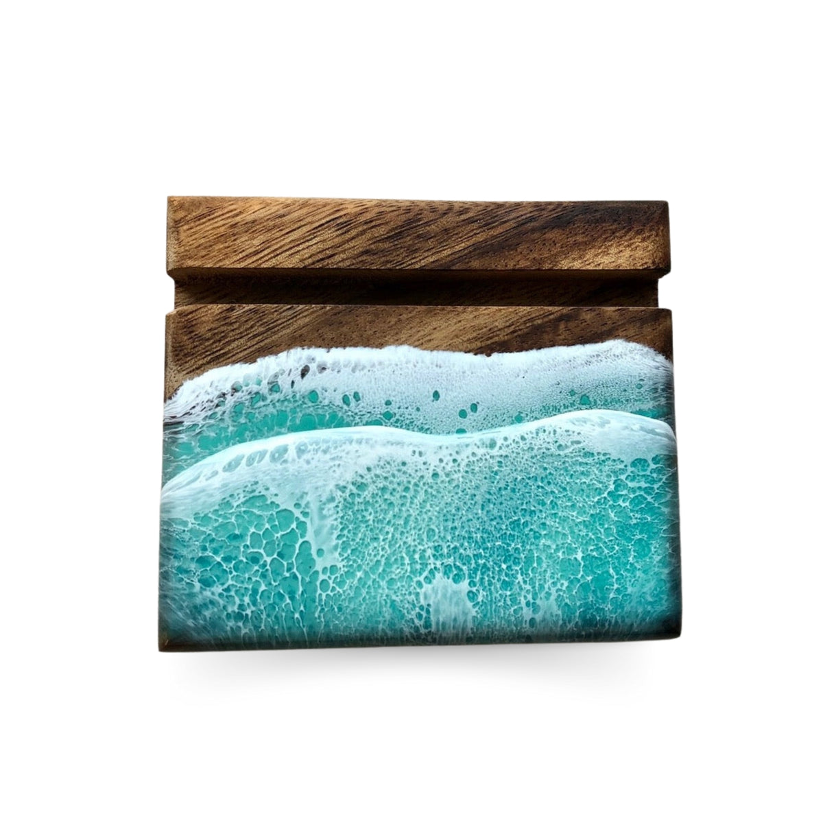 Pop-Up Mākeke - Marr Artworks - Business Card Holder - Resin Ocean Scene