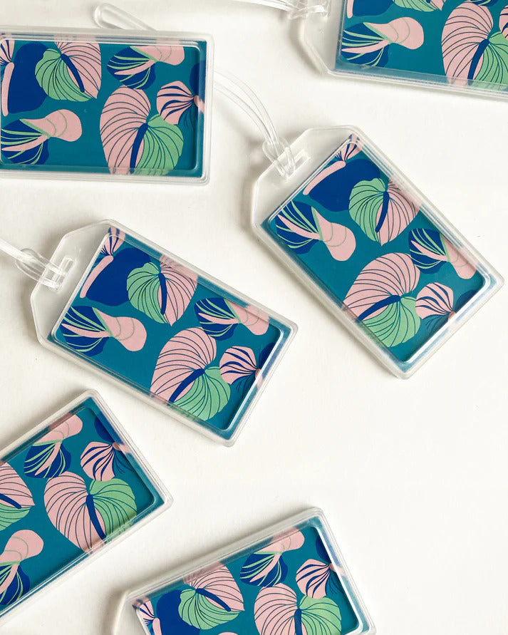 Pop-Up Mākeke - Matsumoto Studio - Blue Anthurium Luggage Tag