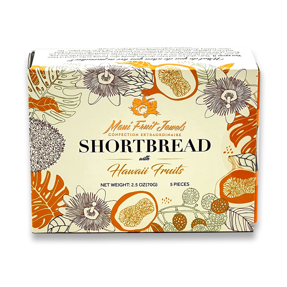 Pop-Up Mākeke - Maui Fruit Jewels - Shortbread Cookies with Hawaii Fruits - 5 Piece - Boxed