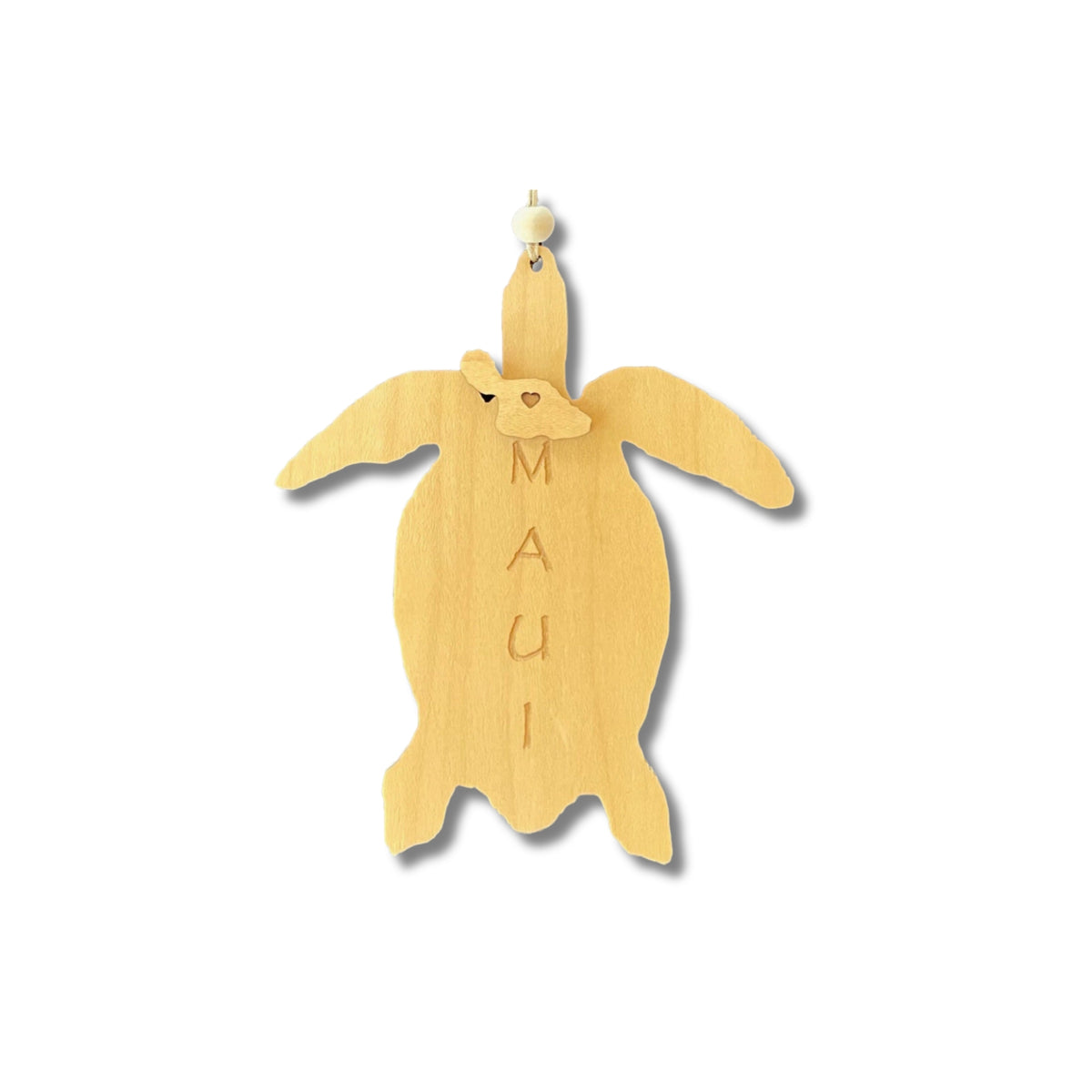 Pop-Up Mākeke - Maui Island Love - Honu Wooden Ornament - Maui