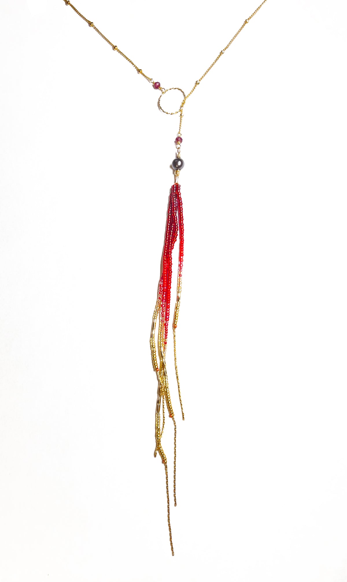 Pop-Up Mākeke - Maui Swan Designs - Lariat Necklace - Red