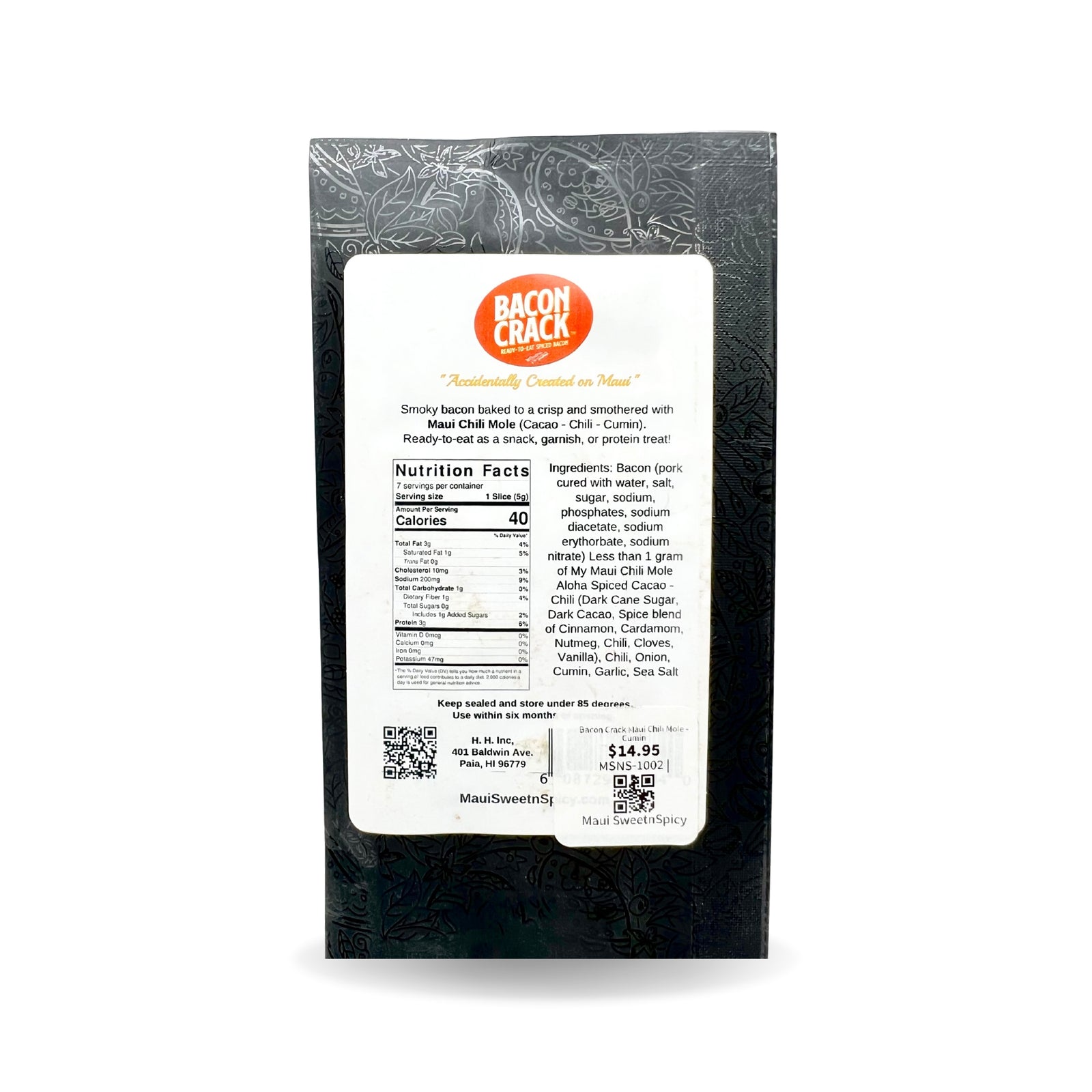 Pop-Up Mākeke - Maui SweetnSpicy - Bacon Crack Maui Chili Mole - Cumin