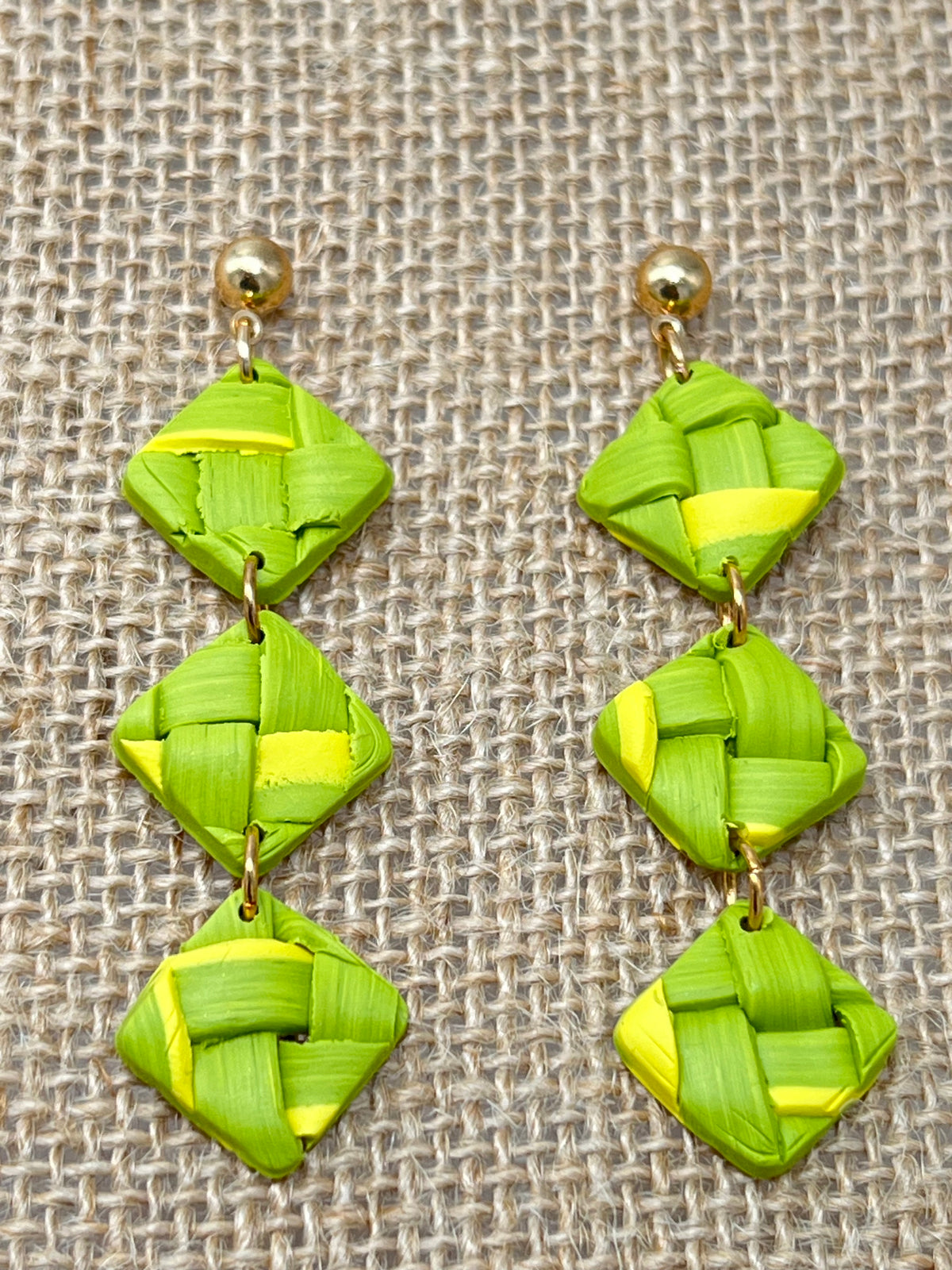 Green Lauhala Earrings