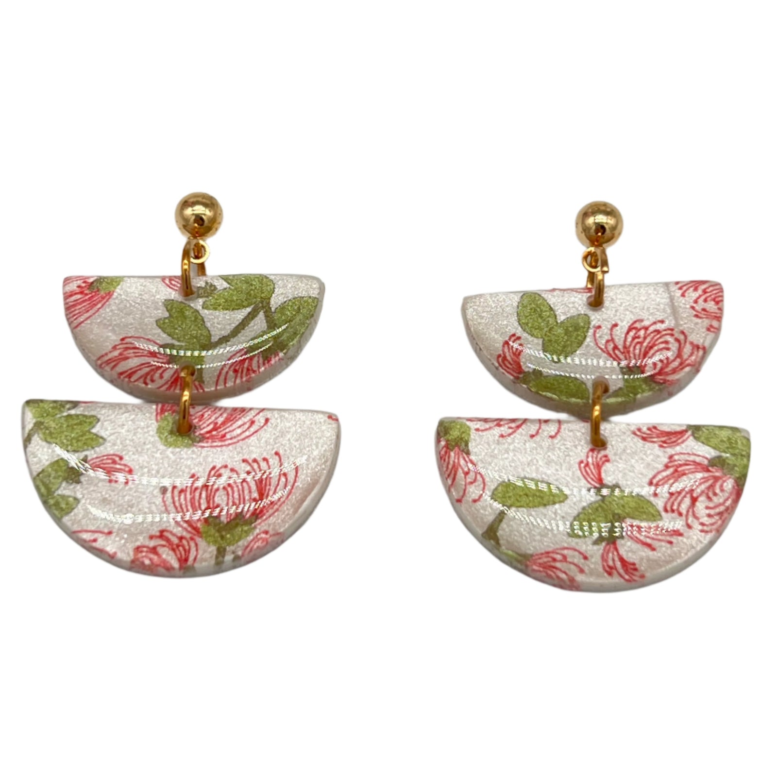 Half Circle Lehua Earrings