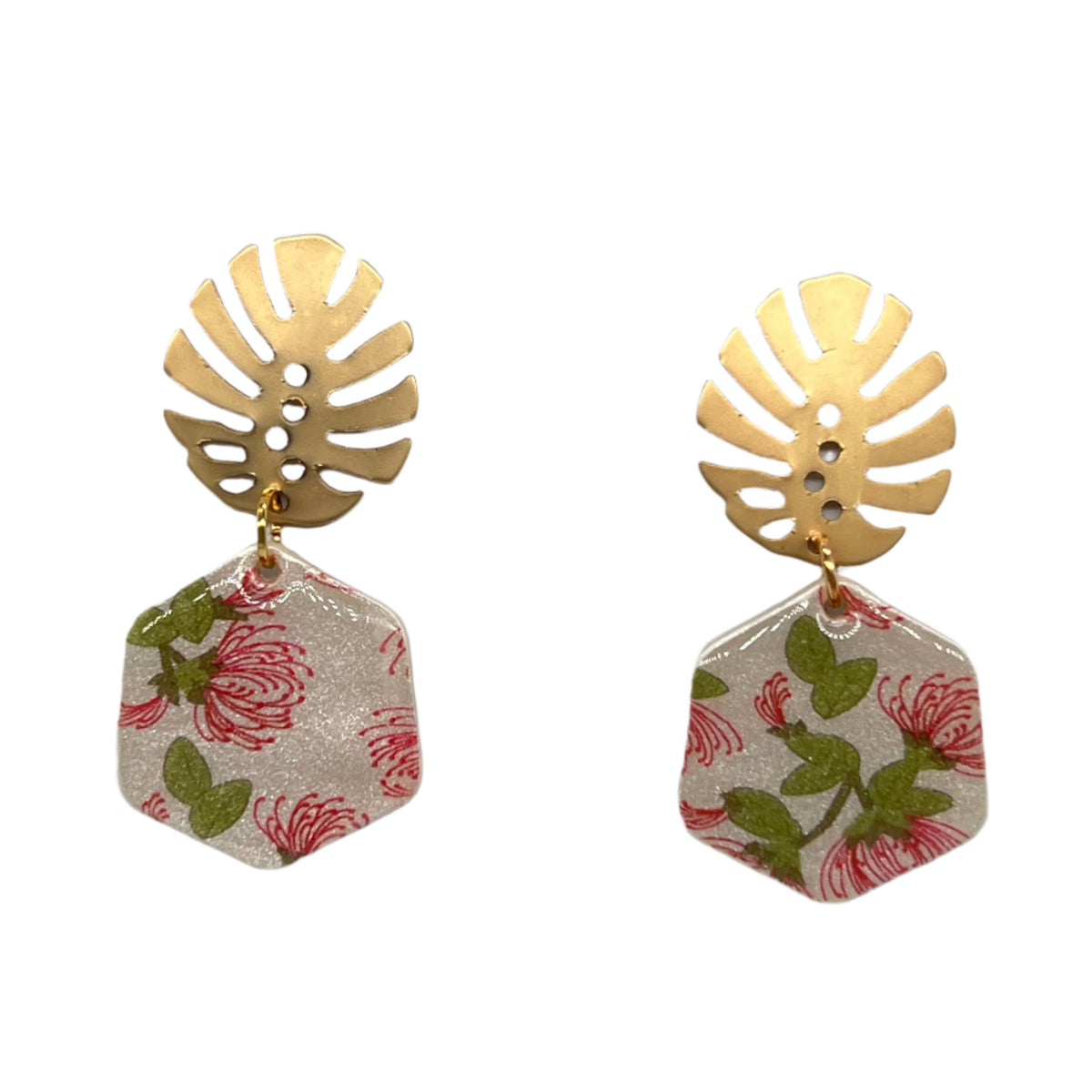 Lehua Monstera Earrings