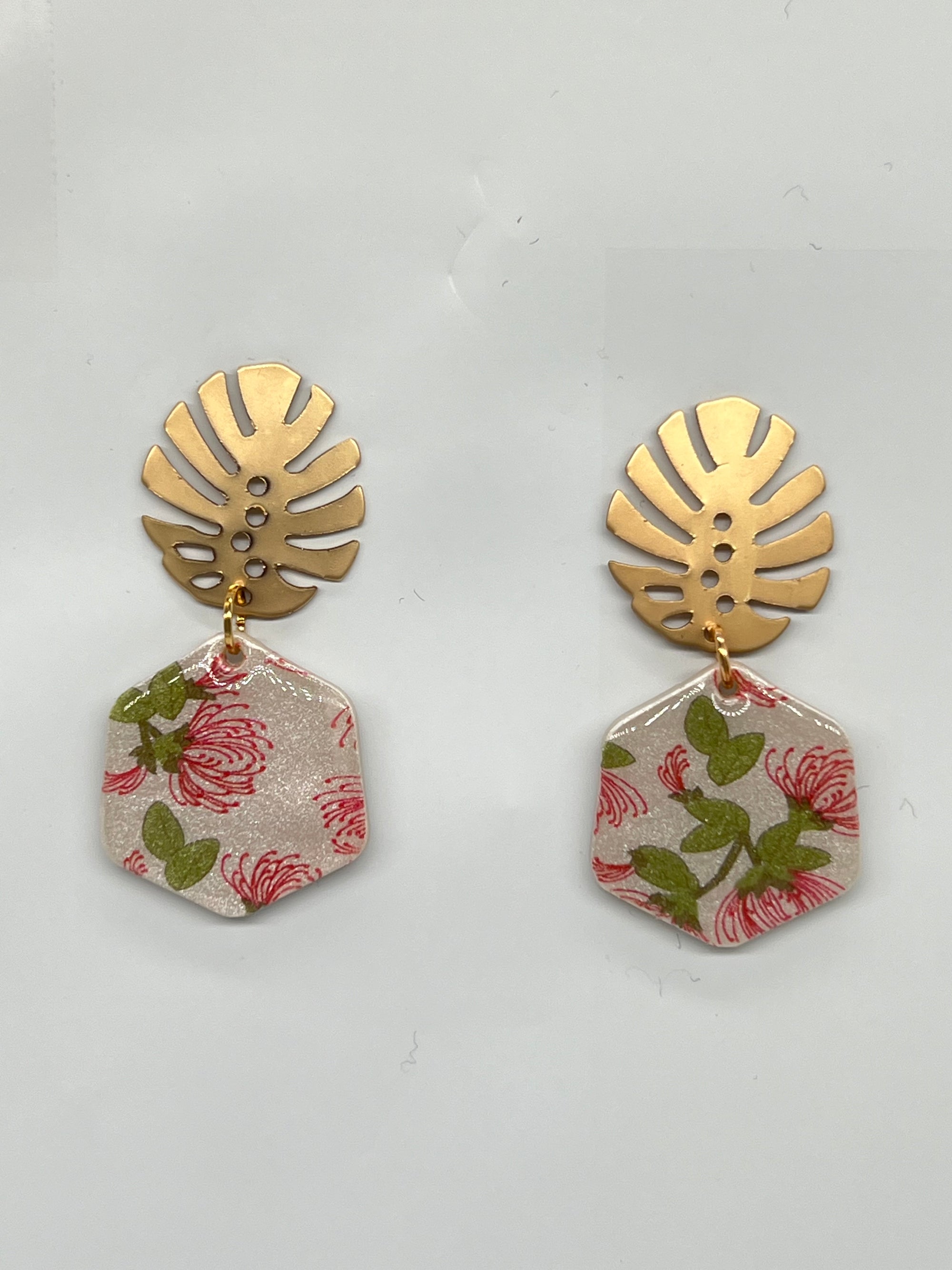 Lehua Monstera Earrings