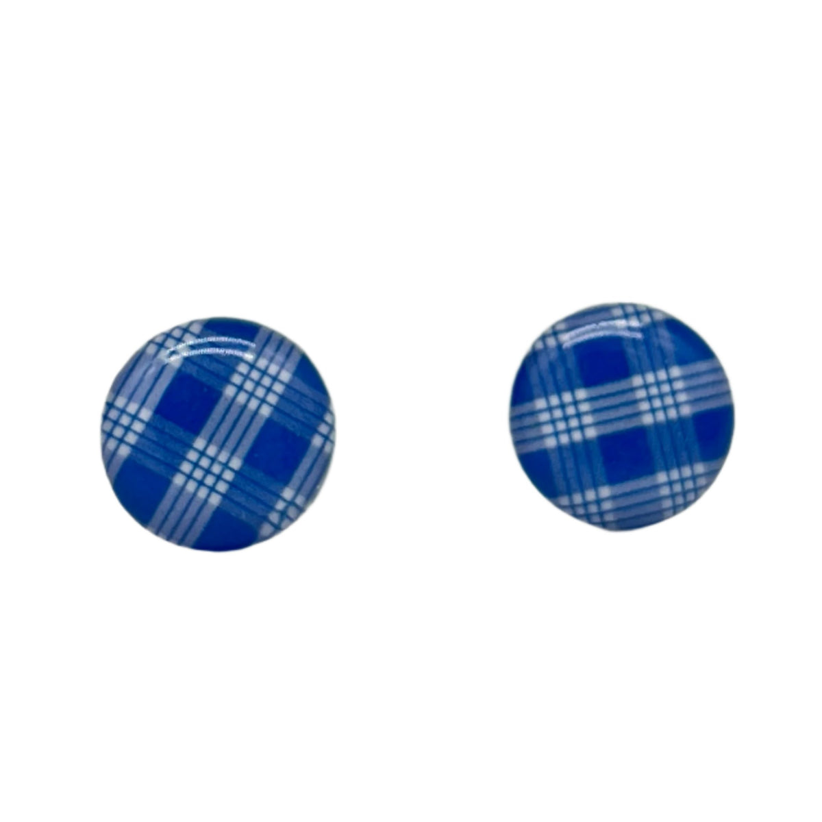 Small Palaka Stud Earrings - Blue