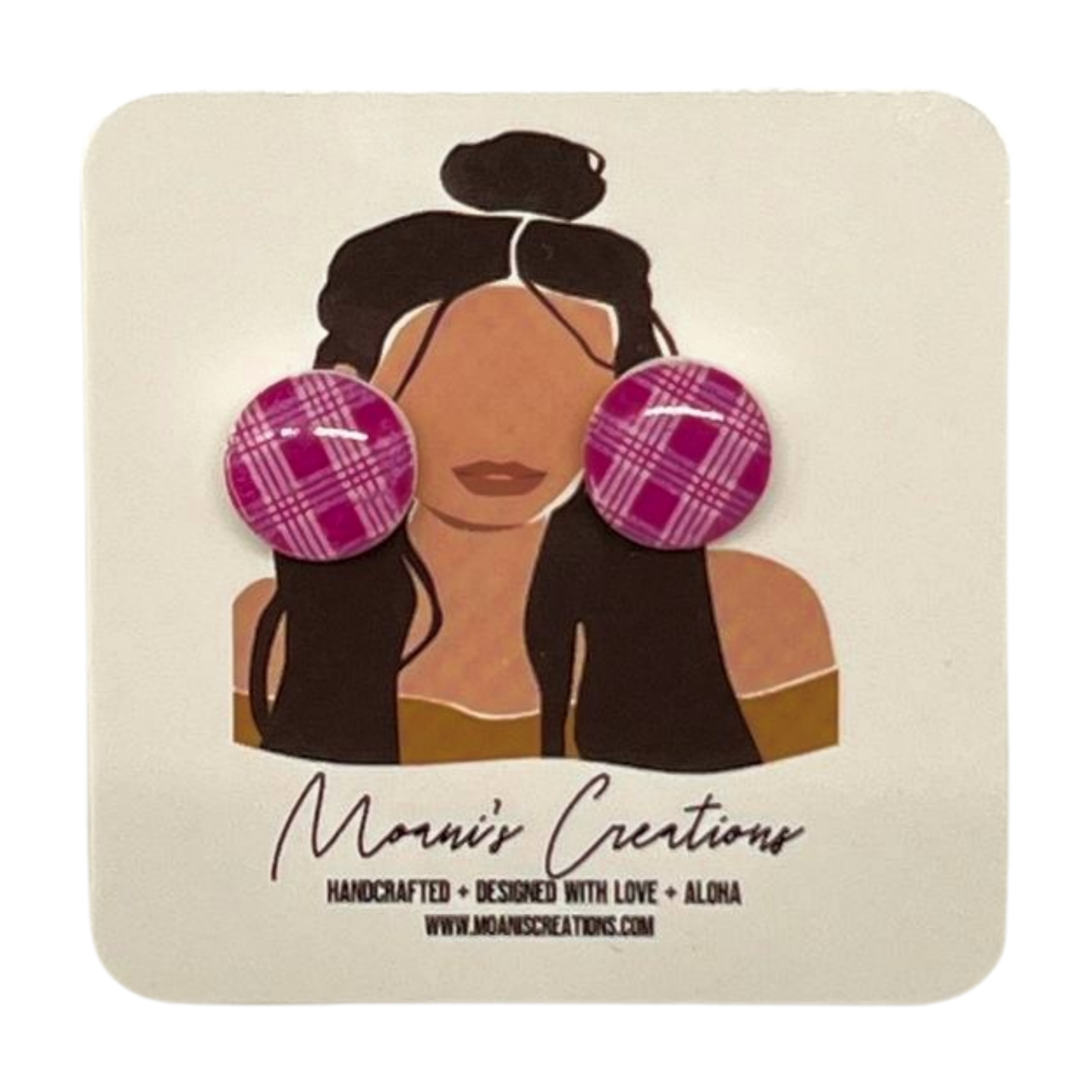 Palaka Stud Earrings - Pink