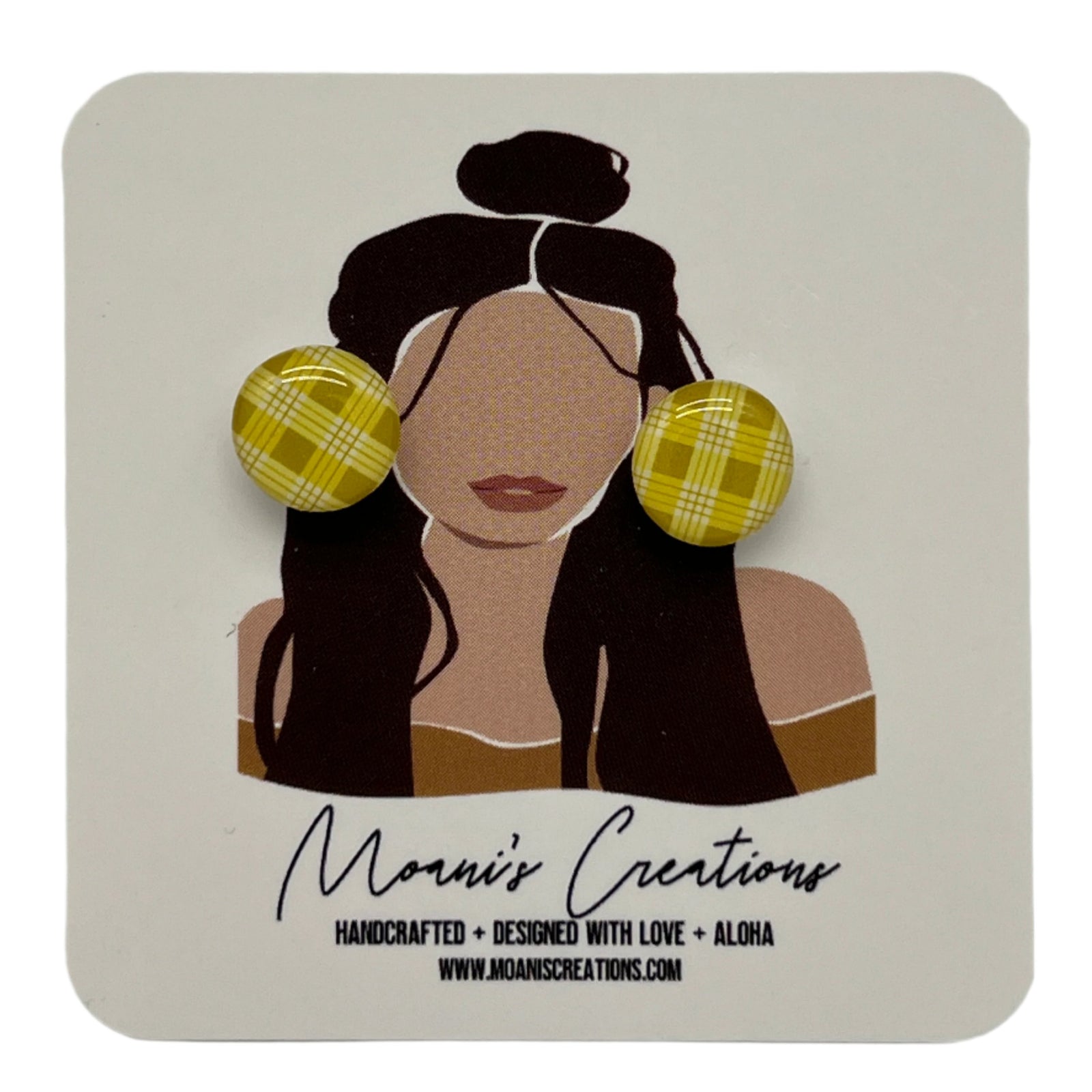 Palaka Stud Earrings - Yellow