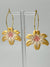 Resin Lily Earrings - Gold & Pink