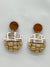 Stripes & Lauhala Earrings