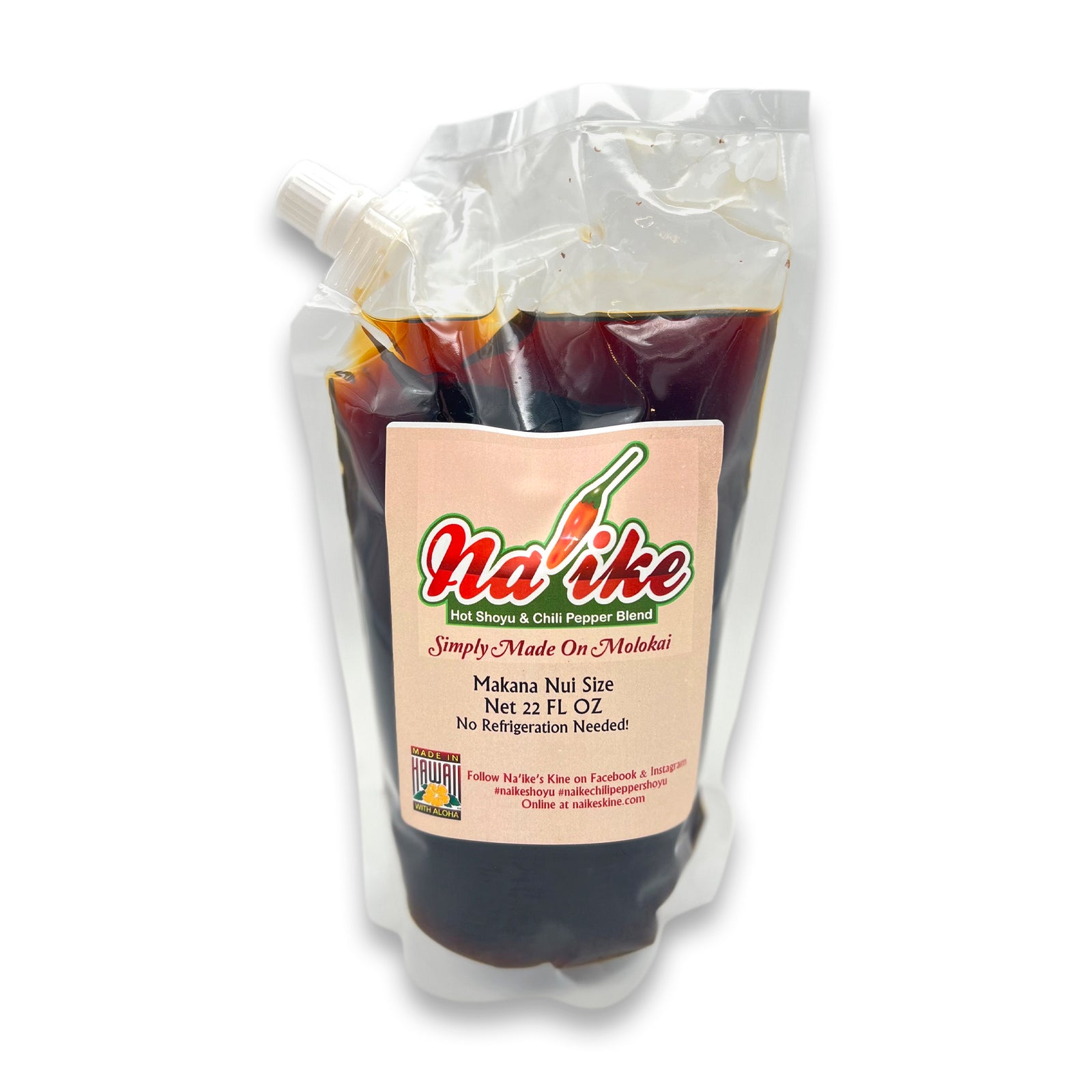 Pop-Up Mākeke - Na'ike - Hot Makana Nui Hawaiian Chili Pepper Shoyu Sauce - Front View