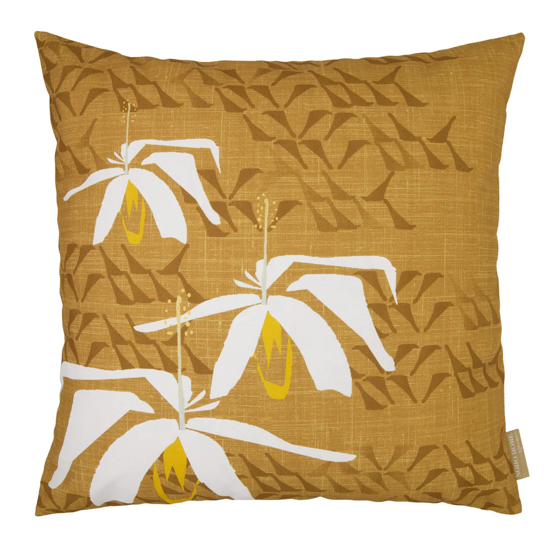 Pop-Up Mākeke - Noho Home - Kokiʻo Keʻokeʻo Gold Square Pillowcase