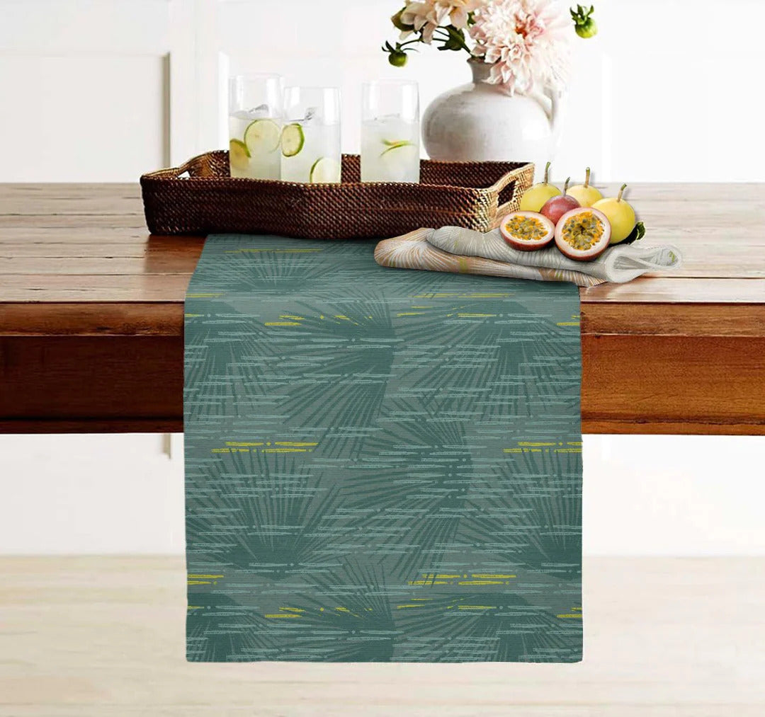 Pop-Up Mākeke - Noho Home - Loulu Polyester Table Runner - Blue - In Use