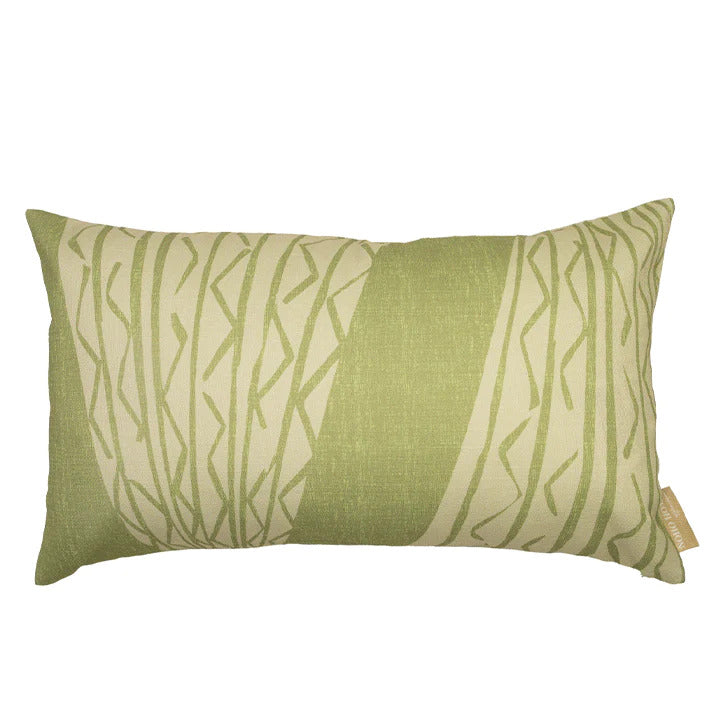 Pop-Up Mākeke - Noho Home - Niho Kila Lumbar Pillowcase - Beige &amp; Olive