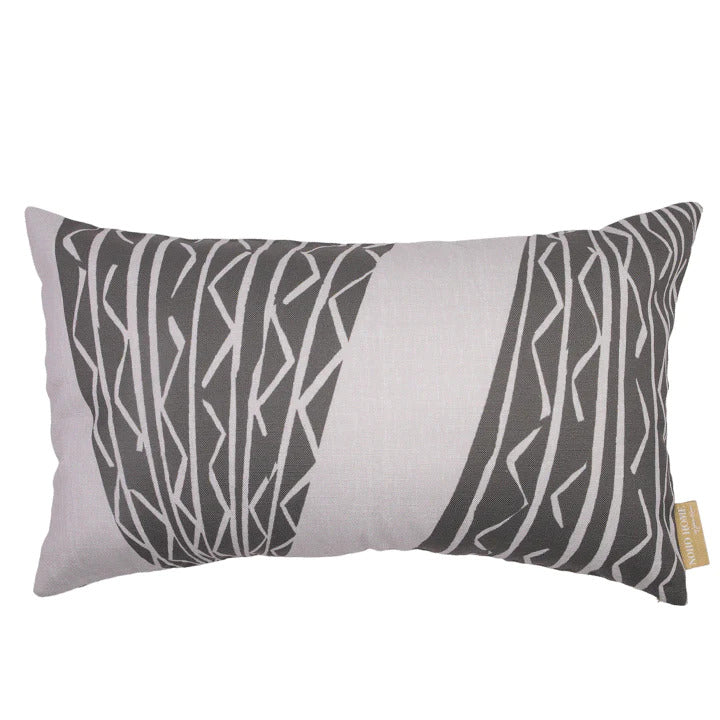 Pop-Up Mākeke - Noho Home - Niho Kila Lumbar Pillowcase - Stone &amp; Light Gray