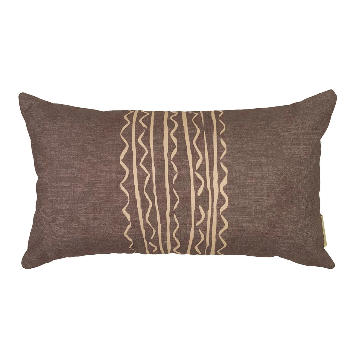 Pop-Up Mākeke - Noho Home - Niho Lumbar Pillowcase - Brown - Front View